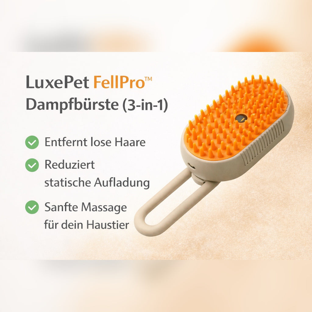 LuxePet FellPro™ – 3-in-1 Dampfbürste